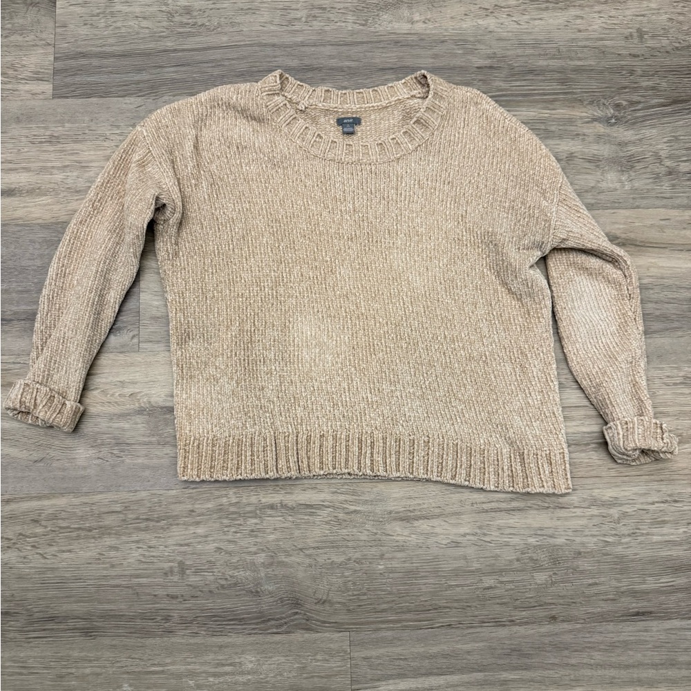 Aerie Beige Women's Crew Neck Crop Sweater